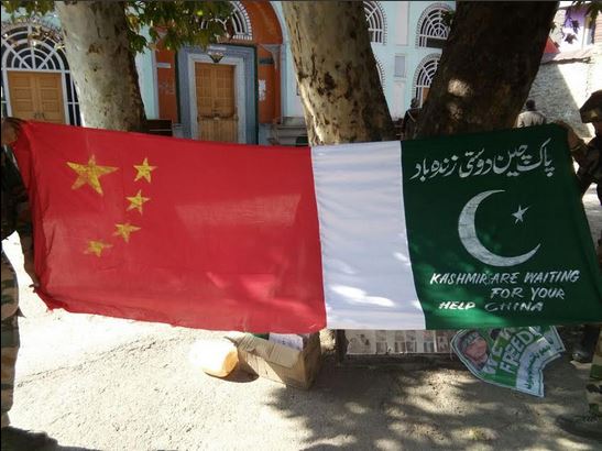 chinese flags kashmir pakistan india