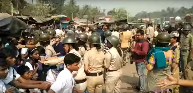 bengal students lathicharged for demanding saraswati pooja