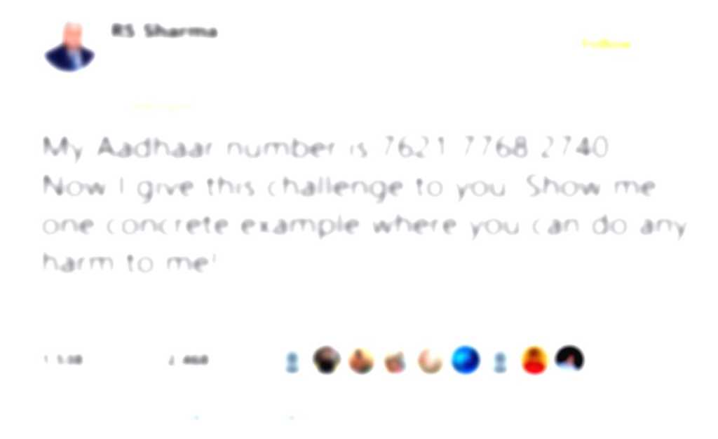 Aadhaar RS Sharma