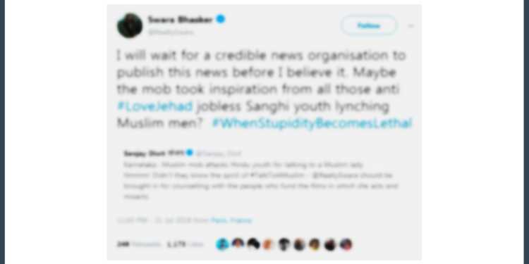 swara bhasker, hindu