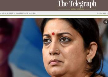 Smriti Irani, telegraph