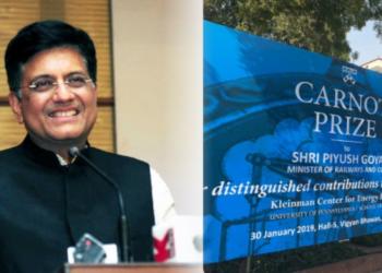 India’s darkness through renewable energy makes Piyush Goyal win the prestigious Carnot award