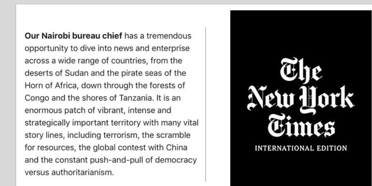 New York Times job posting for Africa reeks of racism and stereotyping