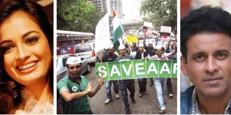 protests, MMRC, Metro 3, Aarey, Bollywood, Dia Mirza, forests, trees, metro, car depot,