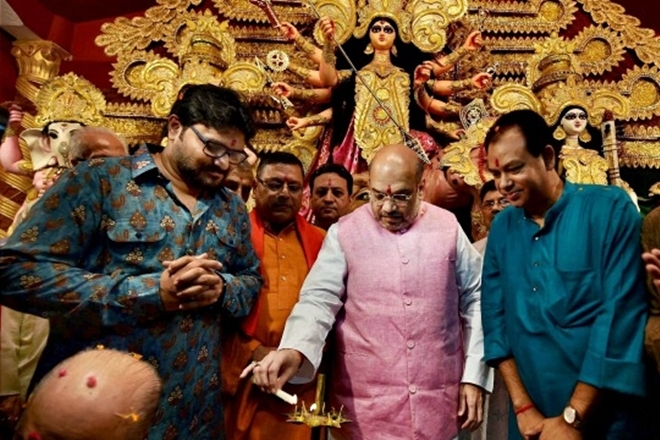 Durga Puja, BJP, A,it Shah, Mamata Banerjee