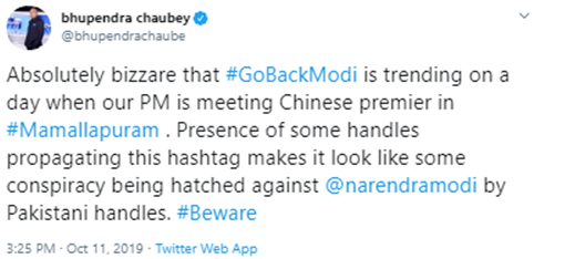#GoBackModi, Modi, China,