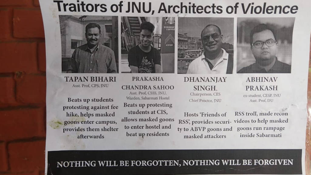 JNU posters professors