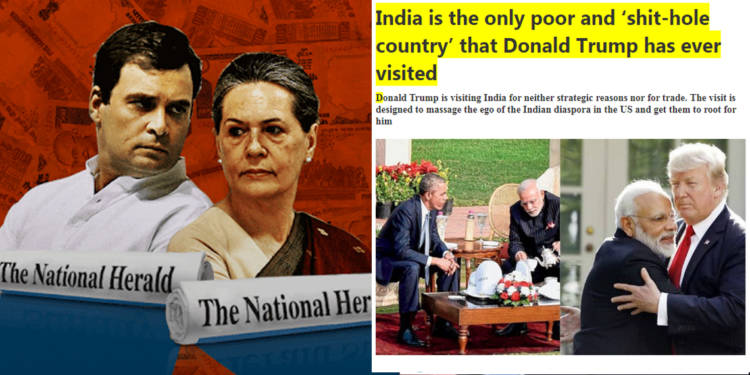 Congress’ mouthpiece National Herald says India is a Sh*thole and a poor country