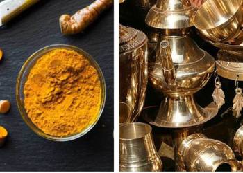 turmeric, brassware