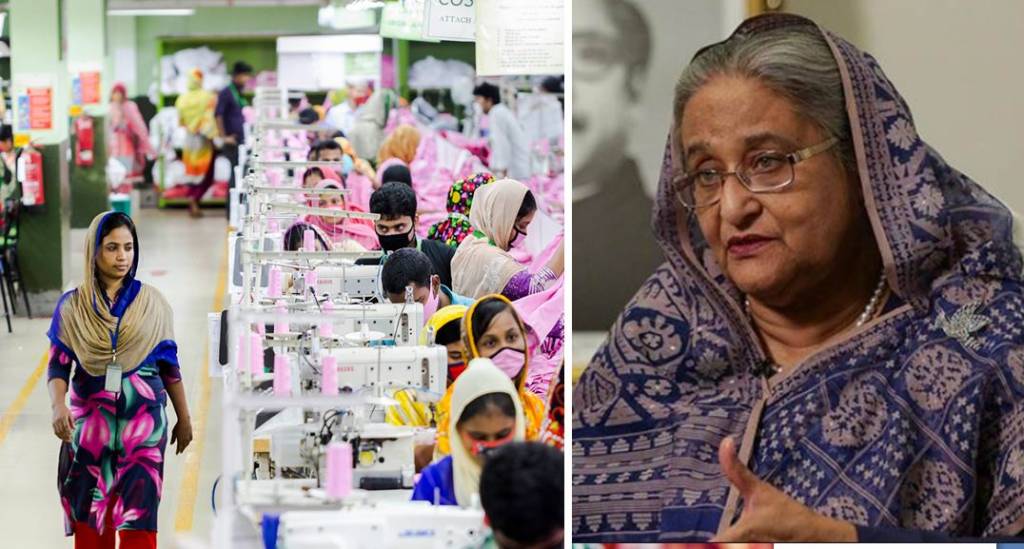 sheikh hasina, bangladesh, textile industry