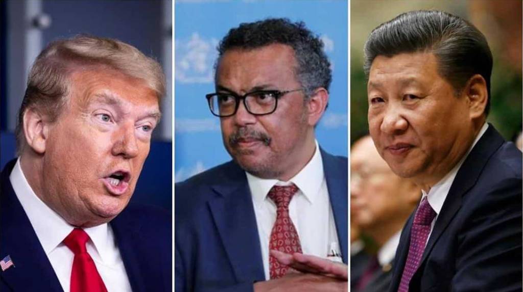 Trump, Tedros, WHO, Xi Jinping