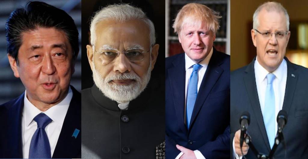 Intelligence, Modi, Abe, Scott Morrison, Boris Johnson, India, Uk, US, Japan, Australia, China
