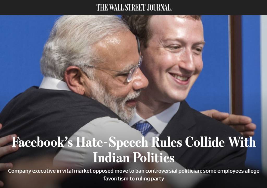 Wall Street Journal, WSJ, Facebook, BJP, Cambridge Analytica, Mark zuckerberg, Modi, Facebook, WSJ, Wall Street Journal, Modi, BJP,