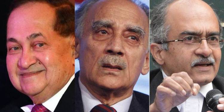 arun shourie prashant bhushan n ramhushan