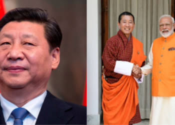 China, Bhutan, India