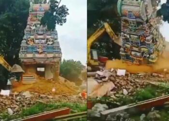 Stalin Govt demolishes seven temples in Coimbatore, leaves Vajragiri Hill encroached by Christian Mafia untouched
