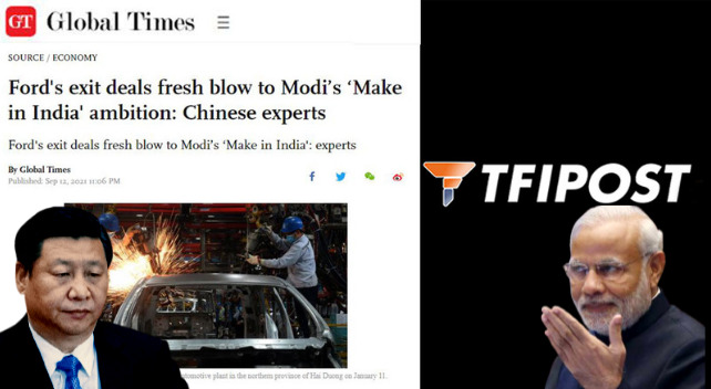 China, Xi Jinping, Ford, Narendra Modi, India, Indian, Chinese, Global Times