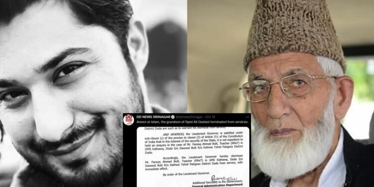 Geelani’s Grandson gets kicked out of Government services amidst Kashmir clean-up operation