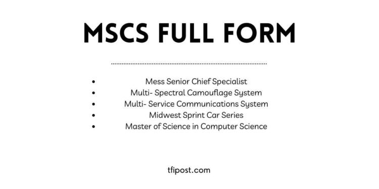 MSCS full form table