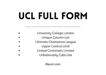 UCL full form table