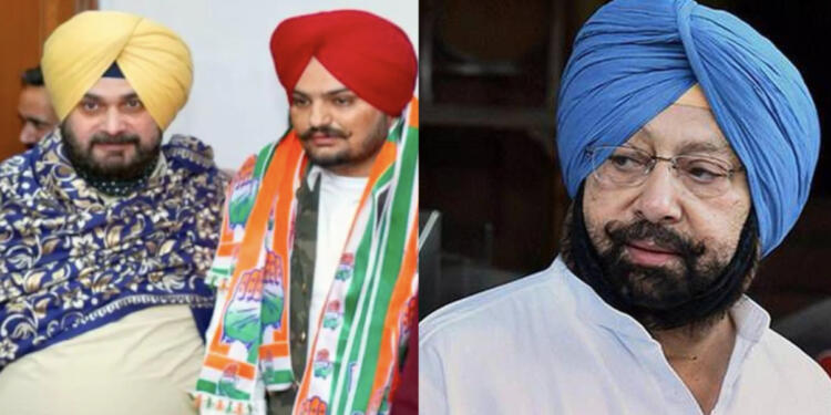 Sidhu Moosewala, Navjot Singh Sidhu, Captain Amarinder Singh