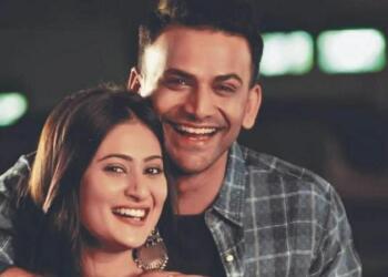 Amrutha Iyengar with her husband