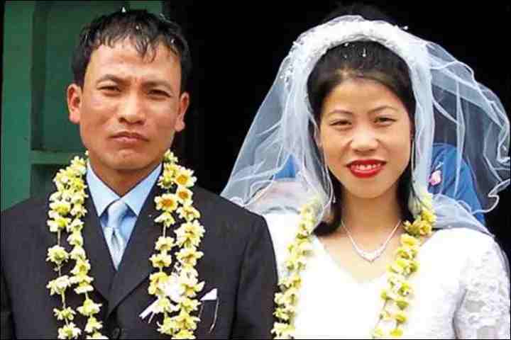 k onler kom and mary kom wedding picture