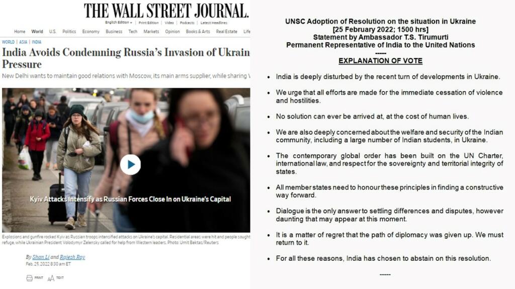 India WSJ Russia Ukraine Resolution