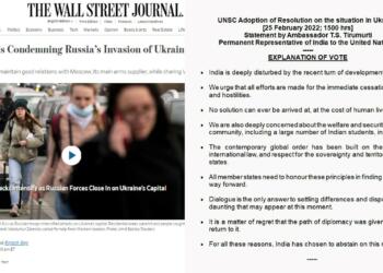 India WSJ Russia Ukraine Resolution