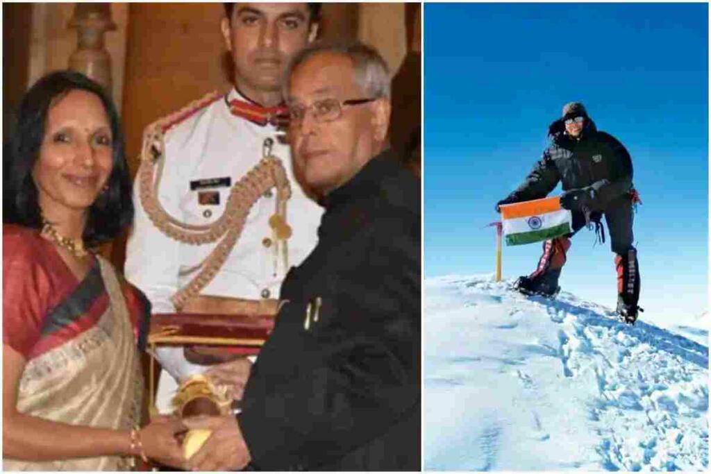 Premlata Agarwal with president Pranav Mukherjee