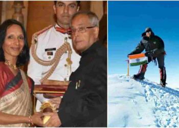 Premlata Agarwal with president Pranav Mukherjee