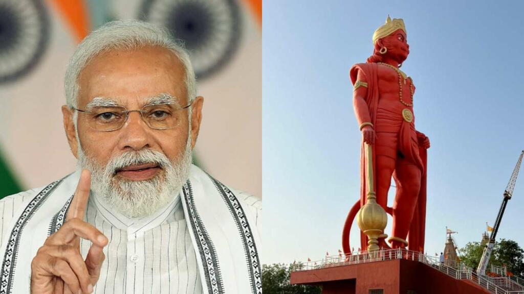 modi statue hanuman