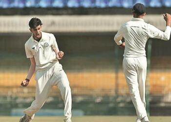 Aditya Thakare celebrating wicket