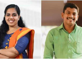 Mayor Arya Rajendran with her husband