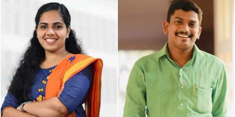 Mayor Arya Rajendran with her husband