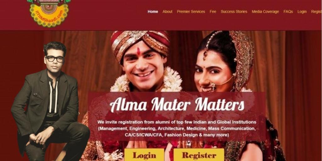 IITIIMShaadi.com website home page