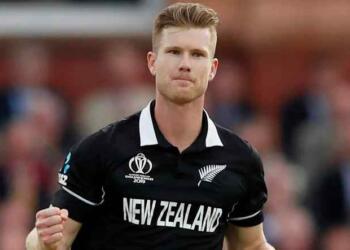 Jimmy Neesham celebrating wicket