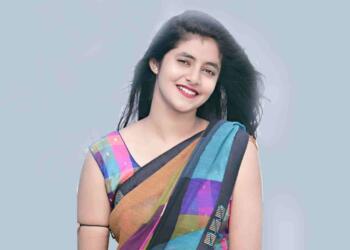 Sanchita Basu in blue saree