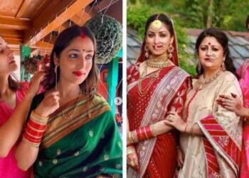 Surilie Gautam with yami gautam in yami's marriage