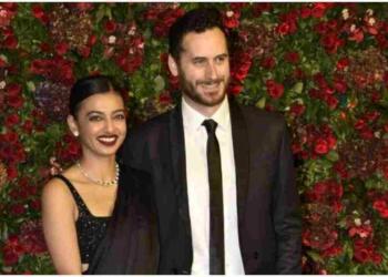 Benedict Taylor with his wife radhika apte