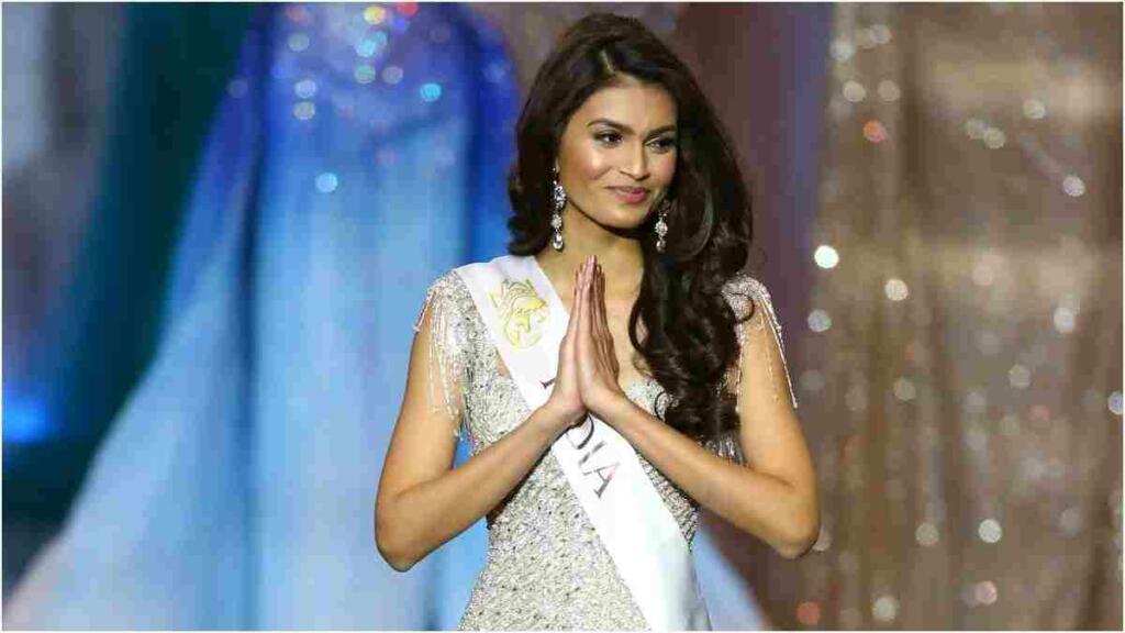 Suman rao at the stage of Miss world Asia