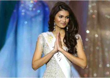 Suman rao at the stage of Miss world Asia