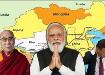Tibet and India map