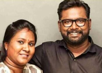 Arunraja Kamaraj picture with his wife