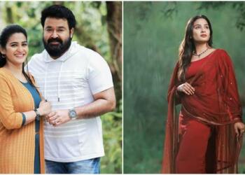 Aditi Ravi with actor mohanlal