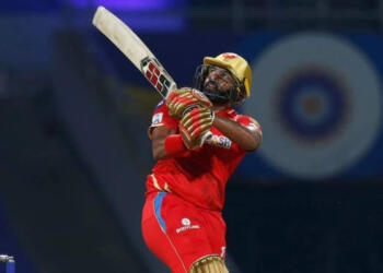 Bhanuka Rajapaksa hitting six for PBKS in IPL