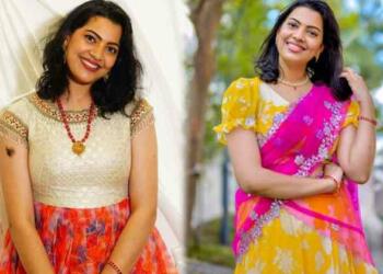 Singer Geetha Madhuri in traditional dress