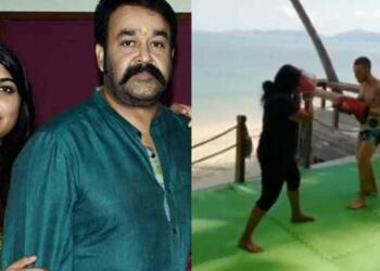 Vismaya Mohanlal with her father actor Mohanlal