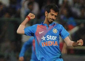 Yuzi Chahal celebrating wicket