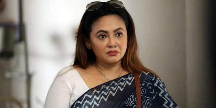 Sreelekha Mitra in blue saree